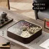 Nova Bandeja de Frutas Secas Imitando Madeira Estilo Chinês, Caixa de Armazenamento de Frutas Secas, Caixa de Doces Selada com Tampa para Mesa de Centro de Sala de Estar Doméstica de Luxo Leve Retro