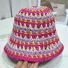 Sombrero de paja de diseñador de nicho color contraste dopamina sombrero de playa de vacaciones de verano para mujer sombrero de pescador pequeño que estiliza la cara