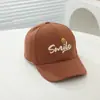 Nueva gorra de béisbol para niños Ins, 6 años, sonríe sonríe, visera curva, gorra, niños japoneses y coreanos, sombrero de sol para bebé, venta al por mayor