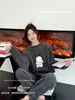Pijama de Fleece Coral para Mulheres, Outono/Inverno Espessado Fofo de Flanela Roupa de Casa, Pode Ser Usado Fora, Conjunto de Cardigan com Mangas Longas e Robe