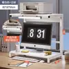 Mesa de computador com luz, monitor, mesa de computador, prateleira de mesa, armazenamento de mesa, suporte para impressora