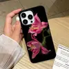Elegante Funda Negra de Lirio para Teléfono Adecuada para iPhone 17 Pro, Apple 16/15, Funda Protectora Anti-Caídas de Cobertura Total Al Por Mayor
