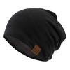 Gorro de punto holgado de color sólido cálido con forro polar informal para otoño e invierno, estilo europeo y americano, exclusivo para hombres y mujeres.