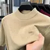 Camisa Polo para Hombre, Tejida con Lana, Color Sólido, Manga Corta, Casual, Estilo Maduro, Camiseta para Hombres de Mediana Edad, Color Sólido, Camiseta de Alta Calidad