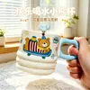 Taza de cerámica de oso suave y linda de dibujos animados para niños, taza para el hogar, taza para leche de desayuno, regalo promocional, recuerdo, vaso de agua