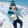 Ropa Infantil Balabala Chaqueta de Plumas para Niños Abrigo Acolchado con Capucha para Niños y Niñas Chaqueta de Invierno a Juego para Padres e Hijos Bloqueo de Color Versátil
