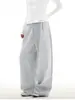 Calça Jogger Casual Esportiva Retro Americana Simples para Homens e Mulheres, Perna Reta Solta Versátil com Caimento, Perna Larga com uma Vibe Relaxada