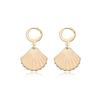 Pendientes de vieira de aleación de moda creativa de joyería transfronteriza europea y americana, pendientes de concha geométrica retro simples para mujer