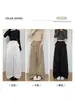 Pantalones de Pierna Ancha con Retazos de Encaje Falsos de Dos Piezas para Mujer, Nuevos Pantalones Casuales de Pierna Recta de Cintura Alta para Primavera con un Diseño Elegante y una Solapa Decorativa, Pantalones de Traje
