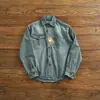 Chaqueta camisa de mezclilla lavada estilo retro americano, ligera, unisex, nueva camisa estilo otoño, top de manga larga tipo workwear para parejas