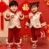 Hanfu de Inverno Infantil Novo Estilo Chinês 2025 Roupa Festiva de Ano Novo para Meninos e Meninas, Fantasia de Performance