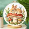 Bordado de Coelhinho Cogumelo Novo Estilo Transfronteiriço Kit de Material DIY Pintura Decorativa para Quarto Kit de Bordado Manual Venda por Atacado de Fábrica