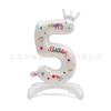 Fabricante en Stock Globos Digitales de Pie de 32 pulgadas Globos de Película de Aluminio Impresos con Corona Blanca Globos Digitales de Cumpleaños Inflables
