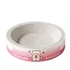 Placa de arranhar para gatos oval de papelão branco, placa de arranhar para gatos estável, brinquedo para gatos de papelão ondulado de alta resistência, afiador de garras para proteger o sofá
