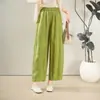 Calças de Linho Tencel Wide-Leg Femininas Novas de Verão Finas Largas de Alto Padrão Caimento Estilo Preguiçoso Retas Casuais