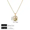 Collar de acero inoxidable con colgante de flor, estrella de mar y concha de esmalte vintage para mujer, cadena de clavícula colorida de esmalte de lujo discreto