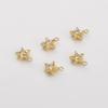 Colgante pequeño de estrella luna de cobre con retención de color oro de 14K, hecho a mano, para pulsera DIY, material con textura dorada, accesorios de joyería