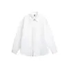 ACE Outono Novo Estilo Americano Simples Tendência Marca Camisa Cor Sólida Preto e Branco Manga Longa Masculino Gola Lapela Top HS2779