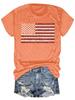 Camiseta Feminina de Verão Europeia e Americana com Estampa do Dia da Independência, Gola Redonda, Manga Curta, Moda Casual, Exportação Estrangeira, Explosões