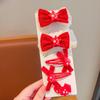 Pinza para el cabello para niños del día nacional tocado rojo niña bebé bandera roja de cinco estrellas banda elástica Amor de niña pinza para el cabello cuerda para el cabello