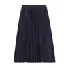 Falda Vaquera Elástica de Cintura Alta con Cordón, Corte en A para Mujer, Nueva Ropa para Mujer Tallas Grandes, Falda Media Adelgazante y Favorecedora 65553