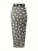 Traje de baño de una pieza personalizado estilo europeo y americano para mujer, Sexy ajustado con cuello halter y cadena de perlas, Conjunto con falda cruzada, Sexy espalda descubierta