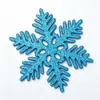 Decoraciones de Navidad 10CM piezas de copo de nieve, piezas de copo de nieve de plástico con purpurina, adorno colgante de copo de nieve hueco para decoración de árbol de Navidad