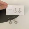 Pendientes de plata S925 con forma de aguja de Corea del Sur, sencillos, dulces y avanzados, bonitos y pequeños angelitos, estilo hada, hermosos pendientes con clip.