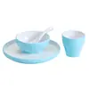 Conjunto de Louças para Mesa de Restaurante Hot Pot Conjunto de Quatro Peças Duas Cores Melamina Imitação de Porcelana Louças Celebriade da Internet Restaurante Hotel Pratos Colher Copo
