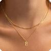 Amazon Transfronterizo Nuevo Collar con Colgante de 26 Letras de Oro de 18K Cadena de Clavícula en Capas Moderna y Exquisita Juego de Dos Piezas para Mujer