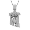 Colgante Personalizado de Flor de Rosa Transfronterizo para Hombres en Estilo Hip-Hop Europeo y Americano, Collar con Colgante de Circonita de Moda Urbana