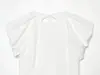 Atacado Outono 2026 Novo Estilo Europeu e Americano Feminino Branco Solto Babado Manga Curta Camisa 1562