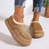 2026 Invierno Nuevo Zapatos de Algodón con Felpa para Mujer Calzado Exterior Suela Plana Botas de Nieve Cálidas Suela Gruesa Zapatos Casuales para Mujer Venta al por Mayor Dropshipping