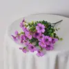 Flores Artificiais Transfronteiriças Eucalipto Violeta de 7 Pontas Flores Artificiais Casamento Decoração de Casa Jardim Exterior Plástico