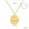 Collares de Doce Constelaciones Europeos y Americanos Transfronterizos Más Vendidos para Mujer, Cadena de Clip Redonda Irregular de Moda y Sencilla, Colgante, Joyería