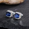 Cao Shi Venda Quente Transfronteiriça Brincos Quadrados Exquisitos Femininos Cheios de Diamantes Incrustados com Zircônia Verde Atacado de Joias