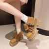 Botas Camel Retro de Suela Gruesa para Mujer 2025 Nuevo Estilo Británico Otoño e Invierno Populares Botas Maillard que Aumentan la Altura