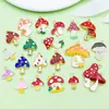 Set Mixto de 20 Colgantes de Aleación de Esmalte Coloridos de Casa de Dibujos Animados y Champiñón Accesorios para Pulsera, Collar, Joyería DIY
