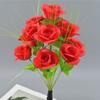 Photing Pantalla Fábrica Venta al por Mayor Simulado 12 Cabezas Jardín Paisajismo Decoración del Hogar Adornos Simulación Rosa Ramo de Flores Falsas