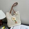 Bolsa tejida casual de gran capacidad para un solo hombro Nueva bolsa tote de malla hueca Bolsa de playa para vacaciones junto al mar Bolsa para mujer