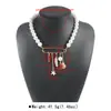 N13855 Série Oceano Broche Pingente Colar de Pérolas Luxo Leve Nicho Corrente de Clavícula Joia Fashionável com Personalidade para Mulheres