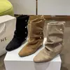 Versión de cuero~Botines de montar de tacón grueso vintage de alta gama con punta para mujer, nuevos botines cortos de otoño 2026