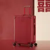 Maleta de Equipaje, Maleta Roja, Maleta con Ruedas, Maleta de Cuero para Mujer, Maleta de Boda, Maleta de Dote Nupcial, Maleta de Viaje, Maleta de Dote