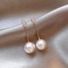 Pendientes de plata con circonita y perla, estilo francés retro de alta gama, modernos, con diseño de gota, que combinan con todo, ligeros y lujosos.