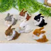 Boutique de Conejitos Imitación Mini Set de Cuatro Conejos Artesanías Hechas a Mano de Alta Gama Joyería Regalo Conejito de Peluche Lindo
