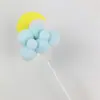 Decoração de bolo de aniversário Nuvem Branca arco-íris plug-in bola de pelo balão de ar quente lua Cartão de inserção Nuvem Branca para vestir