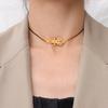 Fivela de cinto personalizada de moda europeia e americana, gargantilha, pulseira, colar, conjunto de joias femininas versátil para atacado, aço titânio transfronteiriço