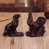 Mogno de imitação criativo 12 ornamentos do Zodíaco conjunto completo de rato, boi, tigre, coelho, cobra resina ornamentos de casa artesanato presentes