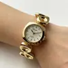 Reloj Pulsera Irregular Dorado Casual y Lujoso con Borde Exterior Redondo y Borde Interior Cuadrado, Reloj de Cuarzo de Aleación para Mujer, con un Toque de Alta Gama