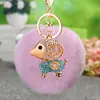 Llavero de Felpa de Oveja Pequeña de la Suerte para Coche para Mujeres Encanto de Bolso Lindo Llavero de Metal Regalo Creativo Venta al por Mayor